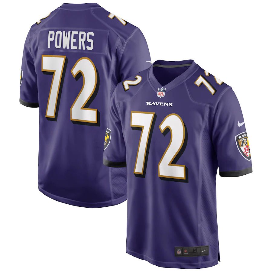 Men Baltimore Ravens 72 Ben Powers Nike Purple Game Player NFL Jersey